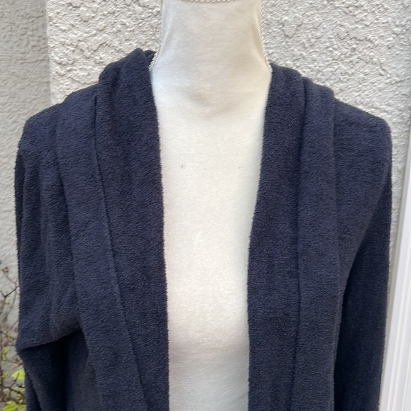 💚Barefoot Dreams Cozy Chic Coastal Open Hooded Cardigan Women's Size L/XL - Picture 3 of 10